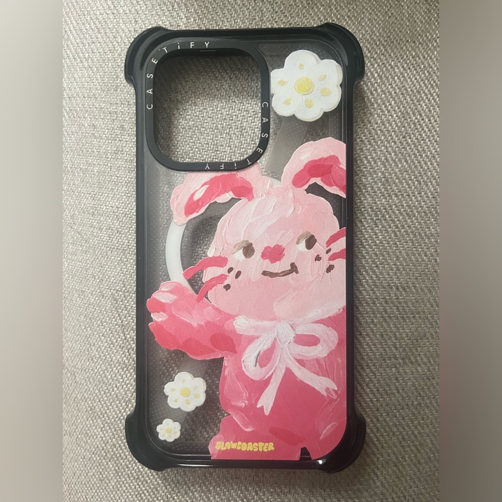 Casetify Pink and White Bunny Phone Case Iphone 14 Pro